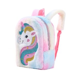 Csillogó és világító unikornis hátizsák kislányoknak beépített LED-ekkel, puha plüss anyagból - 23 x 7 x 28 cm (BBLPJ) - Image 17