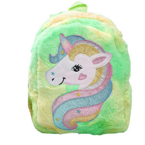 Csillogó és világító unikornis hátizsák kislányoknak beépített LED-ekkel, puha plüss anyagból - 23 x 7 x 28 cm (BBLPJ) - Image 4