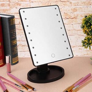 180°-ban forgatható, érintésvezérelt asztali sminktükör 16 LED-del - fekete (BBV) - Image 3