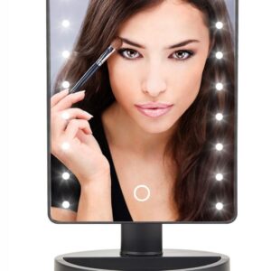 180°-ban forgatható, érintésvezérelt asztali sminktükör 16 LED-del - fekete (BBV) - Image 6