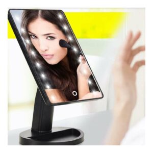 180°-ban forgatható, érintésvezérelt asztali sminktükör 16 LED-del - fekete (BBV) - Image 4