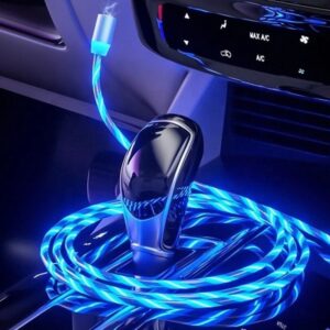 Lenyűgözően villogó mágneses USB töltőkábel cserélhető fejekkel - kék (THM) (BBL) - Image 6