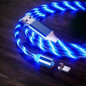 Lenyűgözően villogó mágneses USB töltőkábel cserélhető fejekkel - kék (THM) (BBL) - Image 7