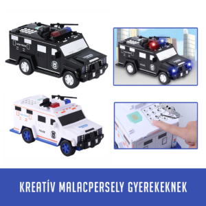 Zenélő, kódolható játék pénzszállító autó, persely - papír + érme tartó (BBV) (BBJ) - Image 4