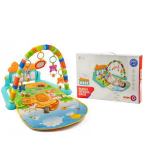 Piano Fitness baba játszószőnyeg - állatos csörgőkkel, hang-, és fényhatásokkal, altatózenével - kék (BBJ) - Image 9
