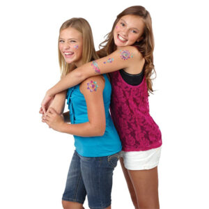 Csillámtetoválás készítő szett csillámporokkal, strasszokkal, ecsettel, sablonnal - tetkó készlet (BBJ) - Image 4