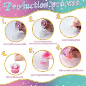 Zselés formaöntő szett gyerekeknek - készíts csillámos kulcstartókat, medálokat, hajcsatokat (BBJ) - Image 5