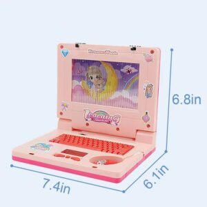 Készségfejlesztő játék laptop kislányoknak - mozgó képernyővel, zenével és fényhatásokkal - rózsaszín (BBJ) - Image 12