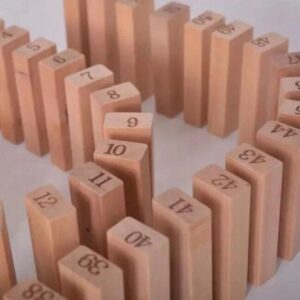 51 db-os, fából készült jenga - szórakoztató és készségfejlesztő toronyépítő társasjáték (BBMJ) - Image 5