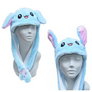 Aranyos, pihe-puha nyuszis sapka mozgatható fülekkel - kék (FX) (BBJ) - Image 3