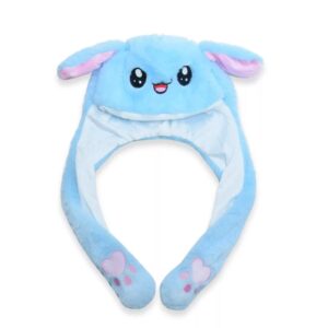 Aranyos, pihe-puha nyuszis sapka mozgatható fülekkel - kék (FX) (BBJ) - Image 5