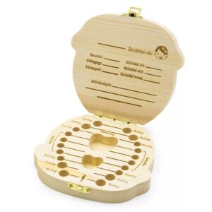 Fából készült tejfog tartó díszdoboz kislányoknak - magyar feliratokkal (BBJ) - Image 5