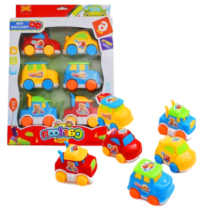 Vidám színű 6 darabos lendkerekes kisautószett gyerekeknek (BBJ) - Image 4