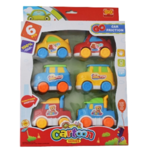 Vidám színű 6 darabos lendkerekes kisautószett gyerekeknek (BBJ) - Image 5