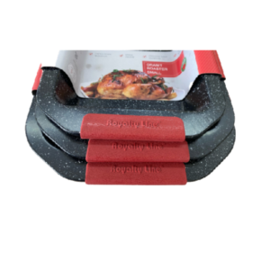 RL-MM3 3 részes tapadásmentes, könnyen tisztítható, márvány bevonatos tepsi készlet - levehető, hőálló, szilikon fogantyúkkal (BBA) - Image 3