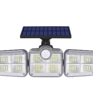 122 SMD LED-es 3 Fejes napelemes kültéri fali lámpa mozgásérzékelővel (BBJH) - Image 5