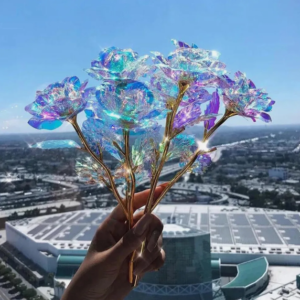 Aranyozott LED-es üveghatású örök rózsa díszdobozban - kiváló ajándék minden alkalomra! (BBV) - Image 14