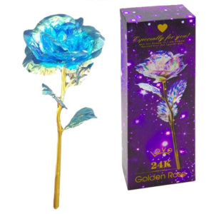 Aranyozott LED-es üveghatású örök rózsa díszdobozban - kiváló ajándék minden alkalomra! (BBV) - Image 7