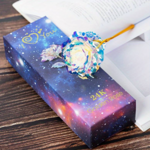 Aranyozott LED-es üveghatású örök rózsa díszdobozban - kiváló ajándék minden alkalomra! (BBV) - Image 12