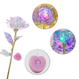 Aranyozott LED-es üveghatású örök rózsa díszdobozban - kiváló ajándék minden alkalomra! (BBV) - Image 10