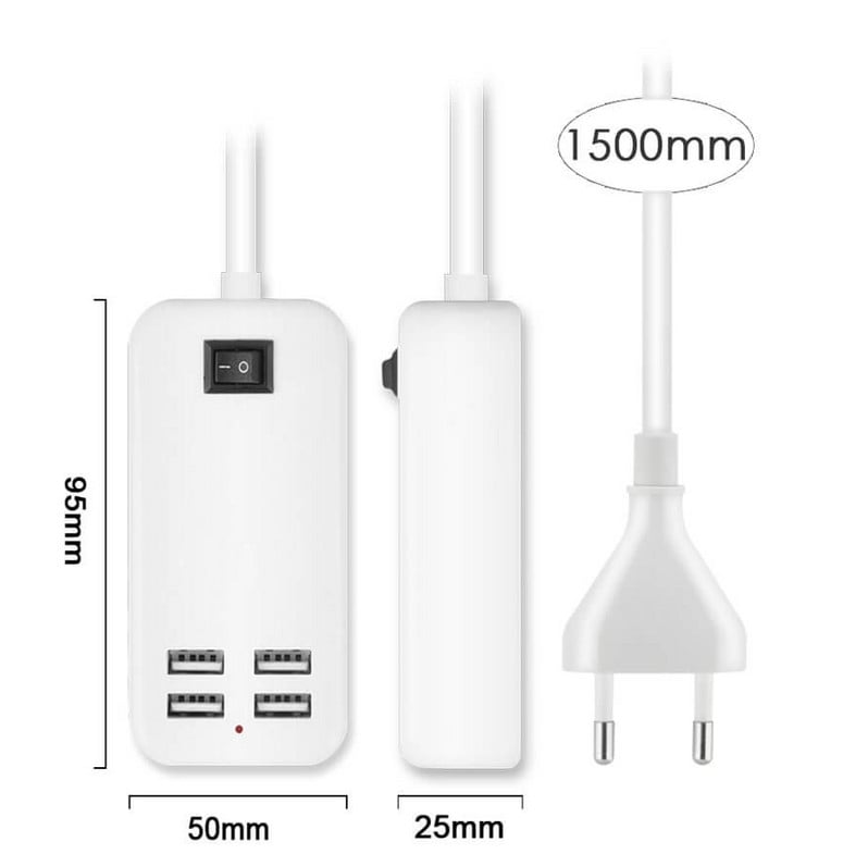 Asztali USB 4 portos iPhone telefontöltő HUB 15W 2A 3 másolata