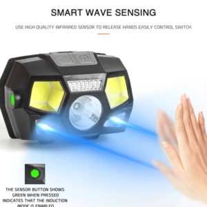 COB LED 2×40 lumenes mozgásérzékelővel és vörös fényjelzéssel ellátott fejlámpa (BBV) - Image 4
