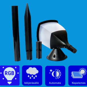 Napelemes RGB LED kerti lámpa 3 az 1-ben - Leszúrható vagy felszerelhető, beépített alkonykapcsolóval (BBV) - Image 8