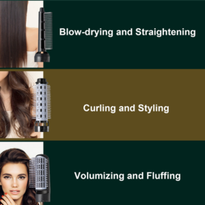 Negatív ionos 3 az 1-ben forró levegős hajszárító és hajegyenesítő fésű professzionális kefés hajszárító (BBV) - Image 14