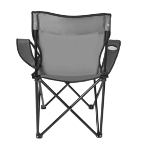 Összecsukható és könnyen hordozható kempingszék italtartós karfával és 100 kg teherbírással - szürke horgászszék (BBL) - Image 7