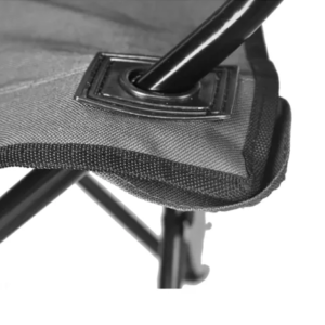 Összecsukható és könnyen hordozható kempingszék italtartós karfával és 100 kg teherbírással - szürke horgászszék (BBL) - Image 9