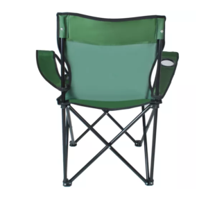 Összecsukható és könnyen hordozható kempingszék italtartós karfával és 100 kg teherbírással - zöld horgászszék (BBL) - Image 5