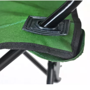 Összecsukható és könnyen hordozható kempingszék italtartós karfával és 100 kg teherbírással - zöld horgászszék (BBL) - Image 7