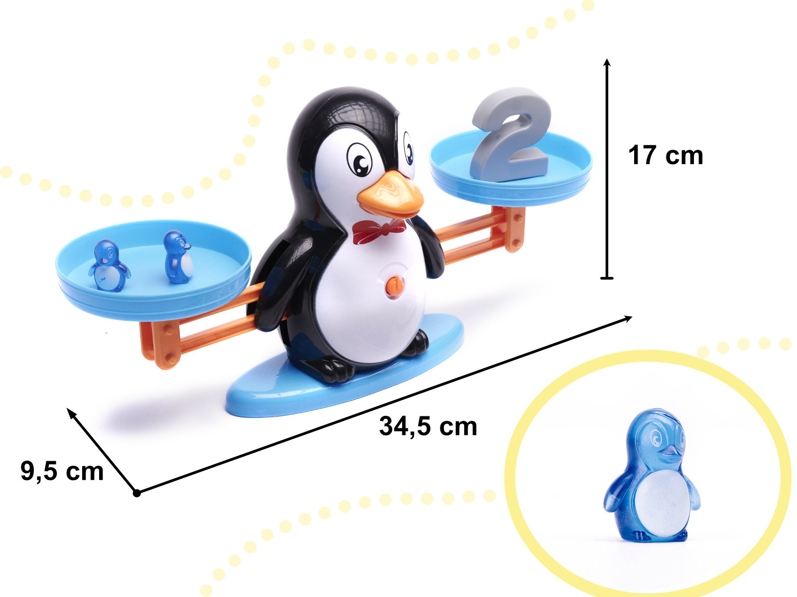 KX6380_2 Waga szalkowa edukacyjna nauka liczenia pingwin 3