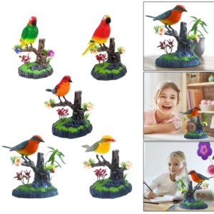 Hangvezérelt valósághűen csicsergő kismadaras toll és ceruzatartó (BBE) - Image 7