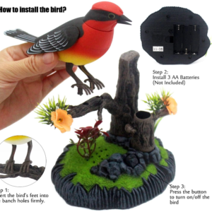 Hangvezérelt valósághűen csicsergő kismadaras toll és ceruzatartó (BBE) - Image 10