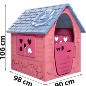 Első házam játszóház gyerekeknek – ajtóval és ablakokkal – rózsaszín (BBJ) - Image 3
