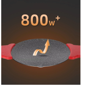 Hordozható elektromos asztali grill - tapadásmentes sütőfelülettel és hőálló fogantyúkkal - 800W (BBM) - Image 5