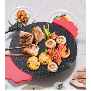 Hordozható elektromos asztali grill - tapadásmentes sütőfelülettel és hőálló fogantyúkkal - 800W (BBM) - Image 3