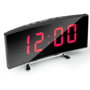 Tükör ívelt kijelzős design LED digitális ébresztő óra - DT-6507 (BBV) - Image 3