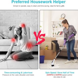 3in1 elektromos tisztító kefe, cserélhető fejekkel, kihúzható nyéllel - 25W (BBM) - Image 4