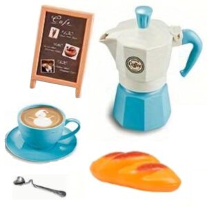 Hangulatos játék kávézó és reggeliző kiegészítő készlet kávéfőzővel és bagettel (BBMJ) - Image 4
