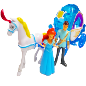 Mesebeli zenélő hintó - fehér lóval herceggel és hercegnővel (BBMJ) - Image 12