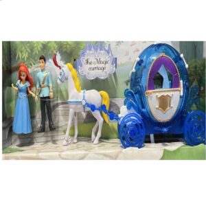 Mesebeli zenélő hintó - fehér lóval herceggel és hercegnővel (BBMJ) - Image 7