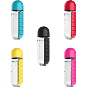 2 az 1-ben 7 rekeszes vitamin és gyógyszeradagoló vizespalack 600ml (BBM) - Image 8