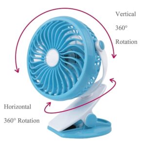 Asztalra csiptethető kis ventilátor USB töltéssel - 360 fokba állítható szög, rendkívül csendes működés (BBD) - Image 4