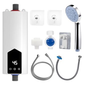 Helytakarékos mini elektromos digitális hőmérséklet-szabályozós, tartály nélküli átfolyós vízmelegítő 5500 W (BBV) - Image 8