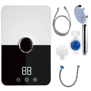 Modern megjelenésű digitális hőmérséklet-szabályozós átfolyós vízmelegítő csaptelep zuhanyfejjel (BBV) - Image 6