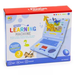 Készségfejlesztő játék laptop kisfiúknak- mozgó képernyővel, zenével és fényhatásokkal - kék (BBJ) - Image 5