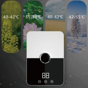 Modern megjelenésű digitális hőmérséklet-szabályozós átfolyós vízmelegítő csaptelep zuhanyfejjel (BBV) - Image 5