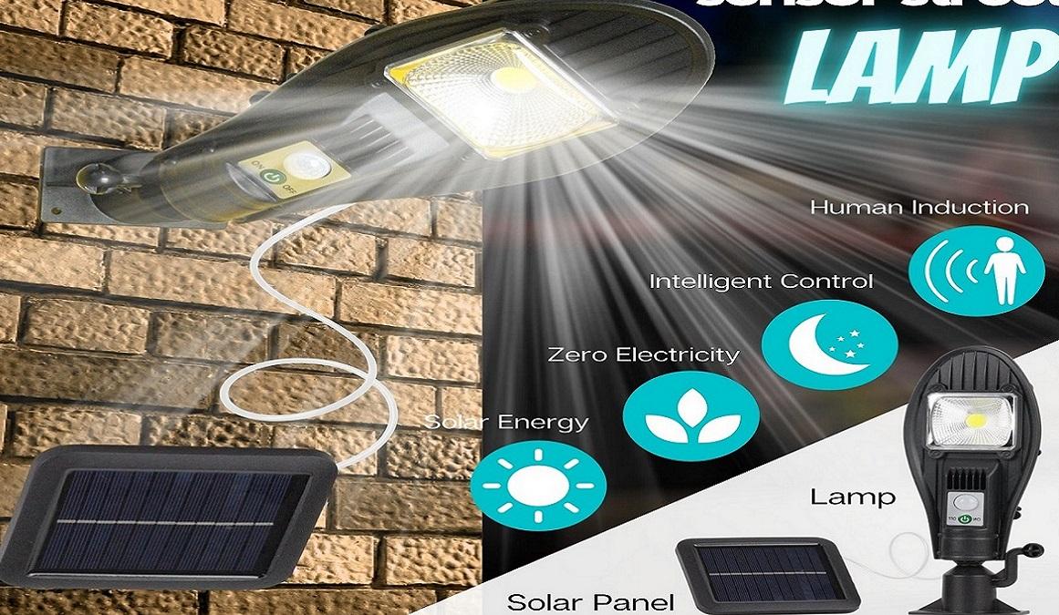 SOL1 Távirányítós, napelemes falra szerelhető kültéri lámpa – 120W (JX-258) (BBL) 4